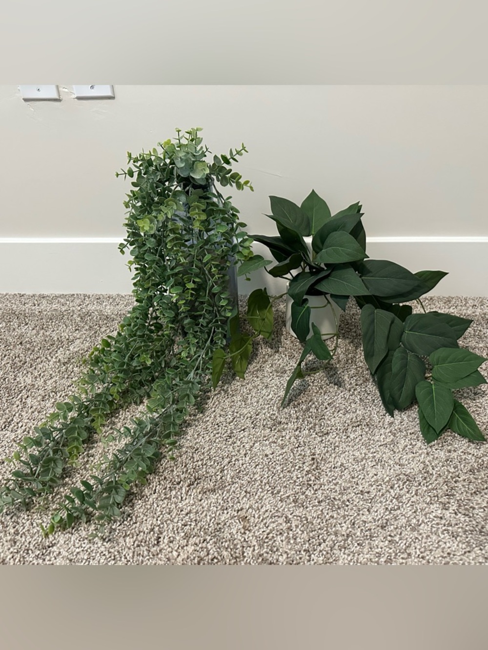 Faux green plants home decor hanging vines